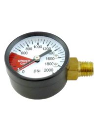 Gauge, 2"-Dia. 1/4"MPT Side-Mnt RHT (2000 PSI)